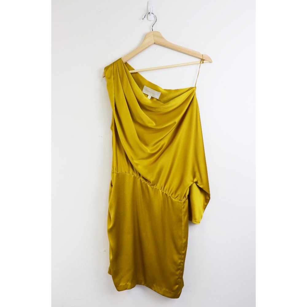 NEW Michelle Mason One Sleeve Draped Mini Dress 6 - Picture 3 of 11